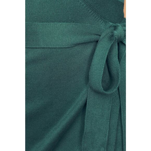 Lulu's Literary Lover Forest Green Wrap Sweater Dress XS NWT - Picture 4 of 8